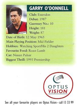 1996-97 Optus Vision Pro Squad #30 Gary O'Donnell Back